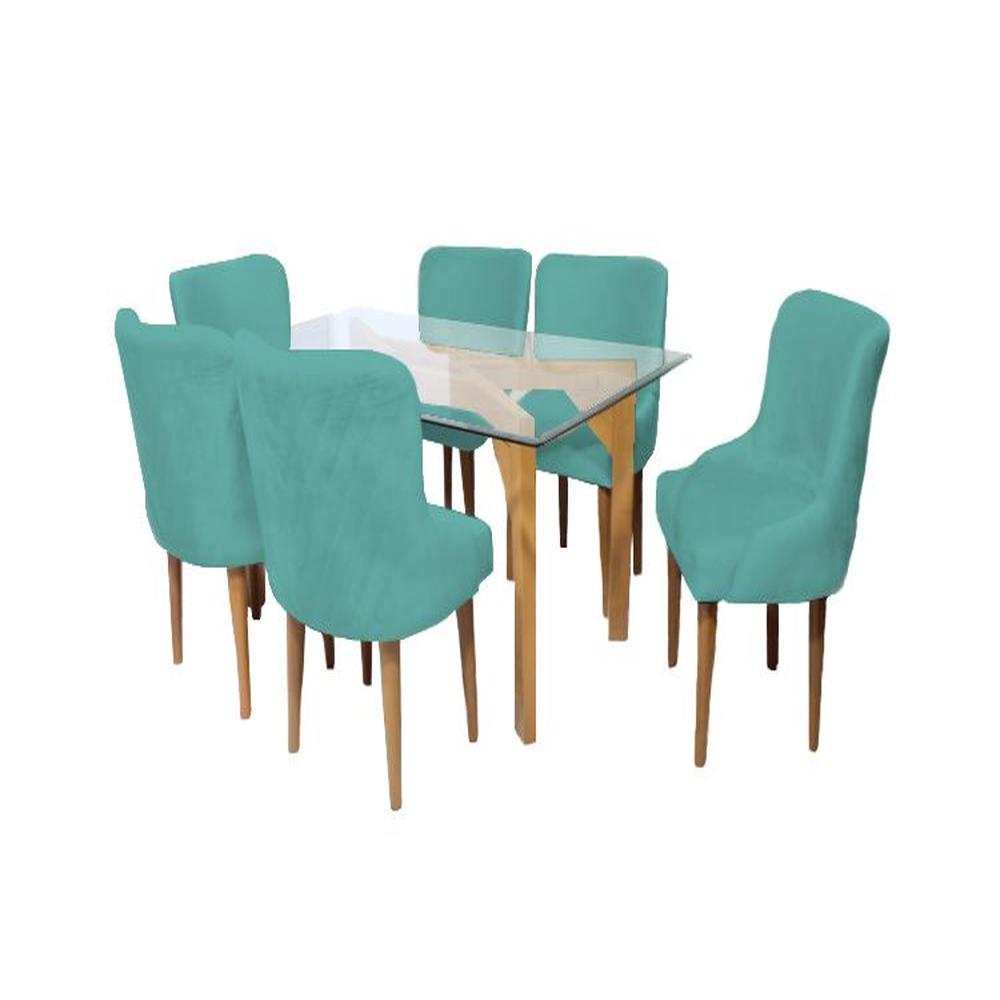 Juego de Comedor Recife Con 6 Sillas Mesa de Vidrio - Jade