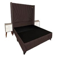 Dormitorio Lienz Queen + Cabecera + 2 Veladores - Chocolate
