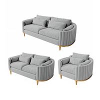 Juego de sala 3 2 1 Luxury Serris - Gris claro
