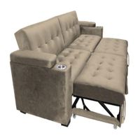 Sofa Cama Madison con Portavaso y almacenamiento King - Beige Claro