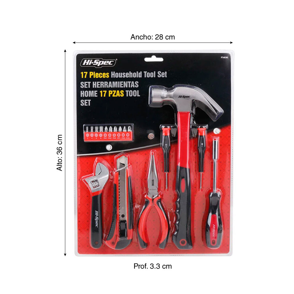 Set Herramientas Home 17 Piezas Tool Set HI-Spec - Promart