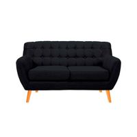 Sofá Vintage Louth 2 Cuerpos - Negro