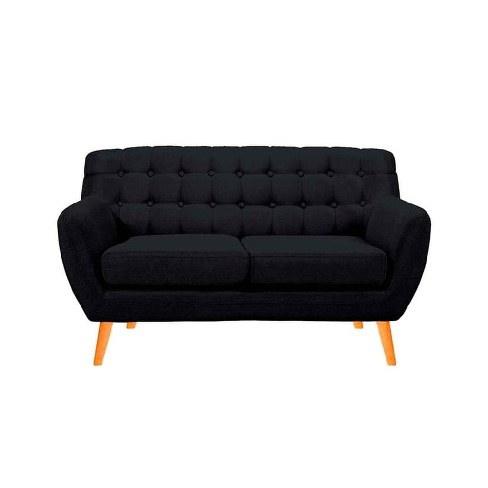 Sofá Vintage Louth 2 Cuerpos - Negro