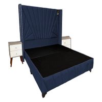 Dormitorio Lienz King + Cabecera + 2 Veladores - Azul Marino