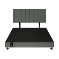 Dormitorio Linz 1.98 x 2.03 + Cabecera Neuss Pata Desmontable King - Gris Oscuro