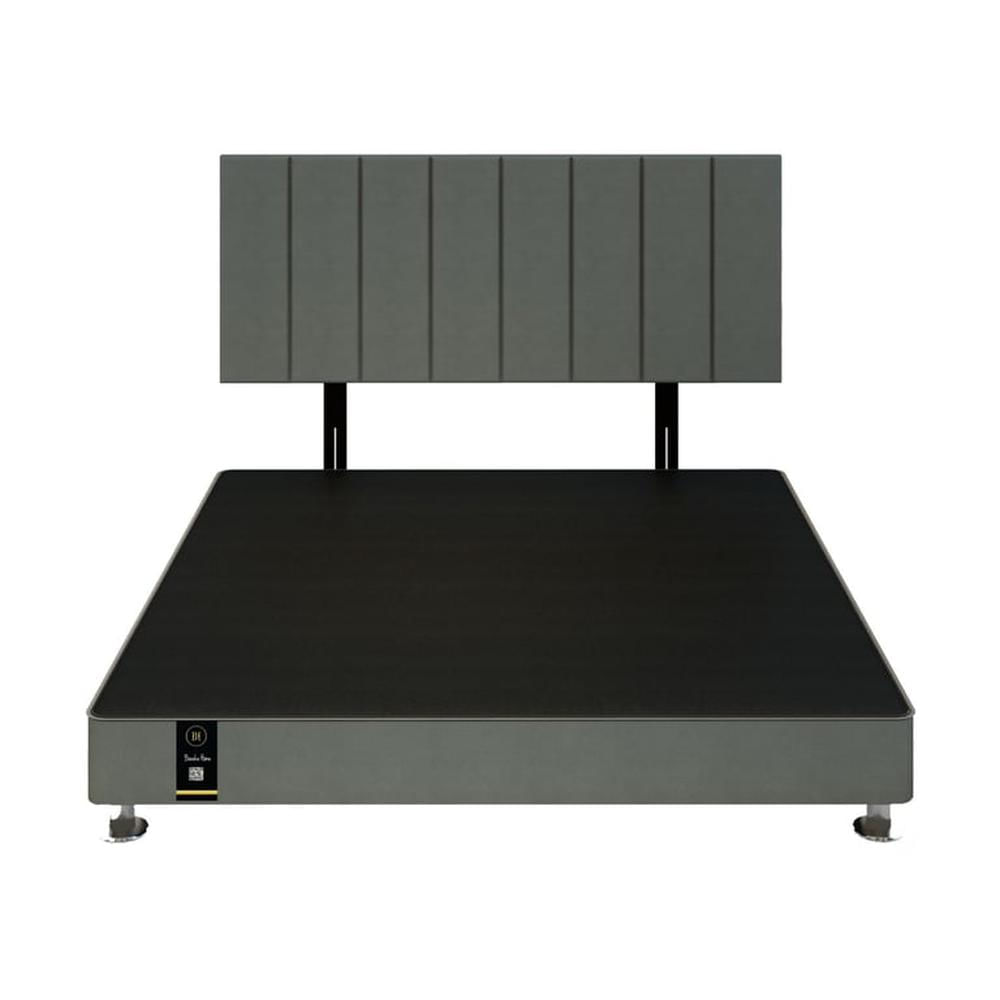 Dormitorio Linz 1.98 x 2.03 + Cabecera Neuss Pata Desmontable King - Gris Oscuro