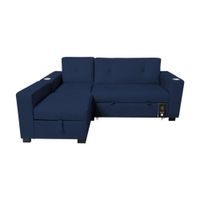 Sofá Cama Multifuncional Kavala con portavasos 3 Cuerpos - Azul Marino