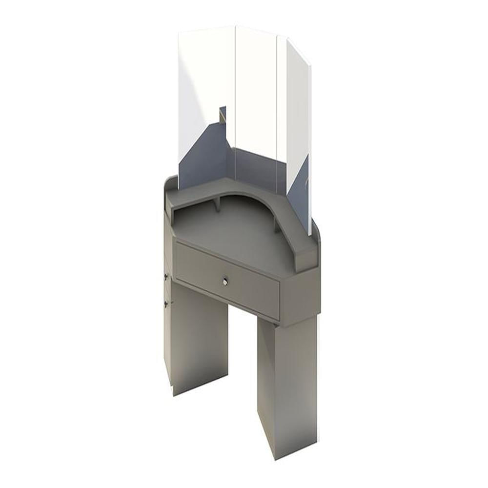 Tocador Esquinero Rose con Espejo - Gris Grafito