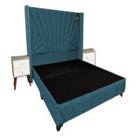 Dormitorio Lienz King + Cabecera + 2 Veladores - Cobalto
