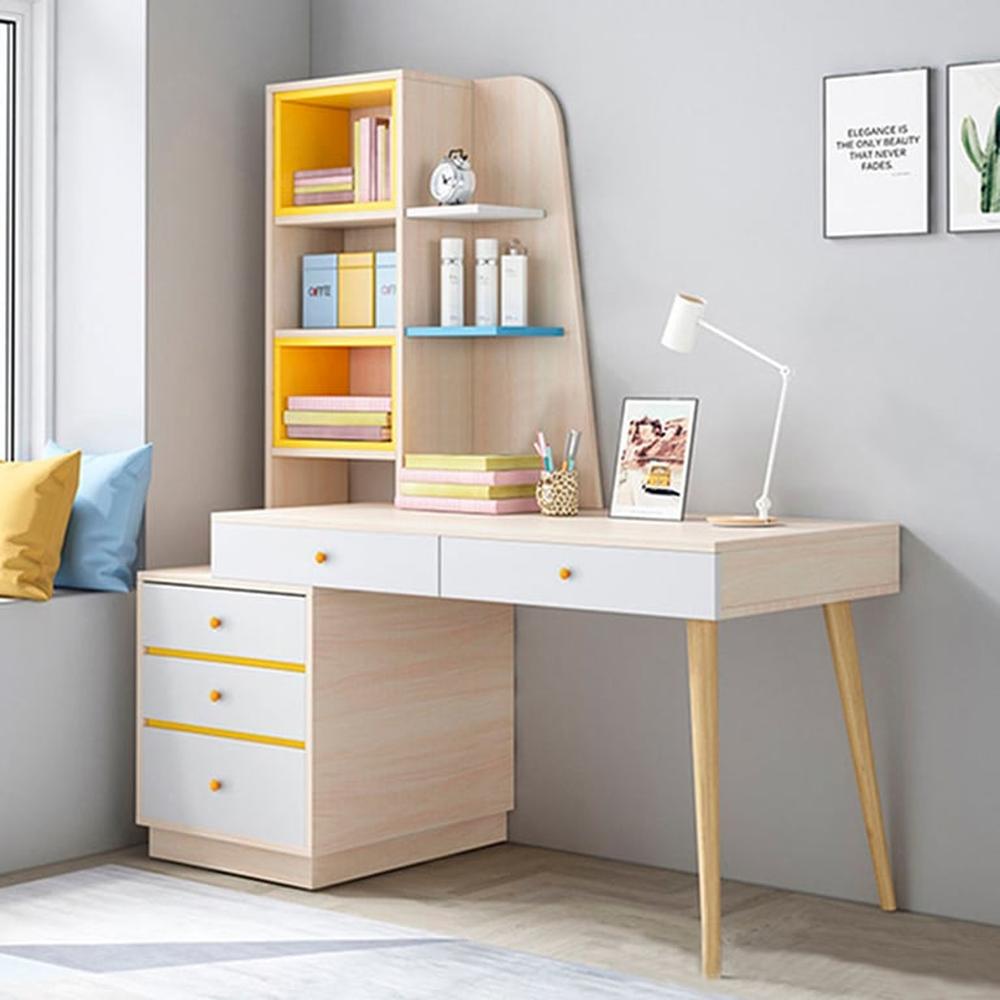 Escritorio con Cajones y Repisa Taburao - Blanco