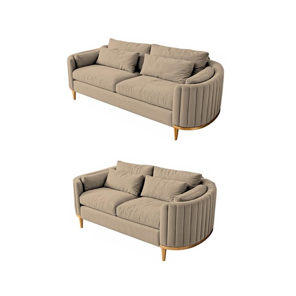 Juego de sala 3 2 Luxury Serris - Beige claro