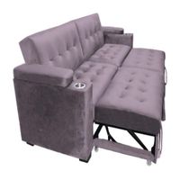 Sofa Cama Madison con Portavaso y almacenamiento King - Lila