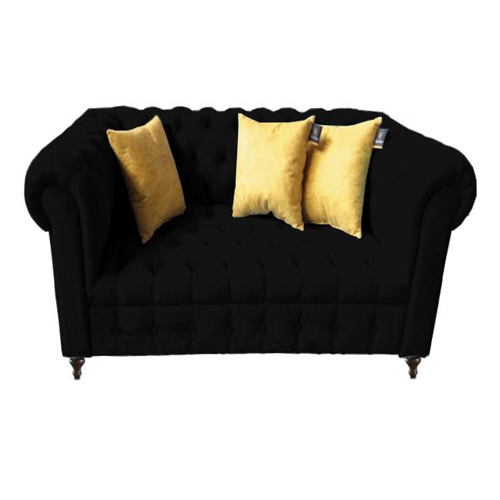 Sofá Cheesterfield 3 Cuerpos Prilep - Negro