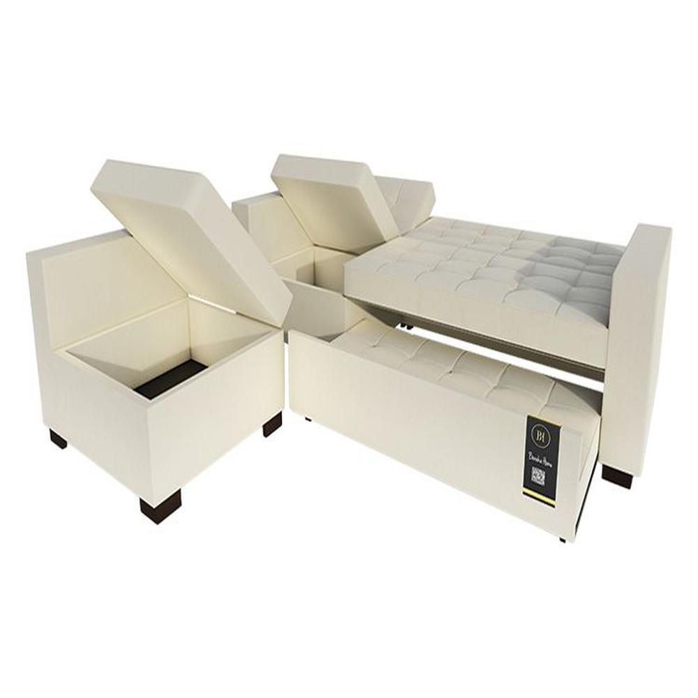 Sofá Cama Multifuncional Kavala 3 Cuerpos - Ivory