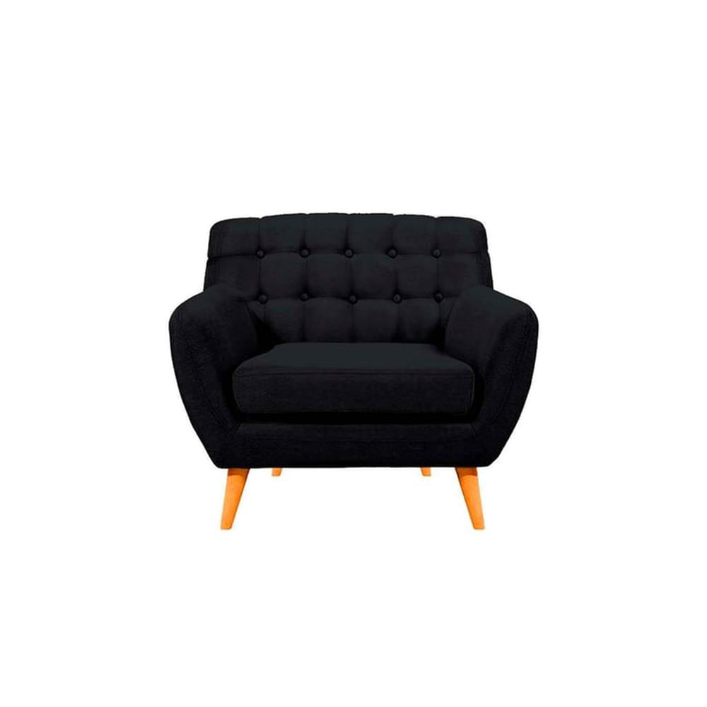 Sofá Vintage Louth 1 Cuerpo - Negro