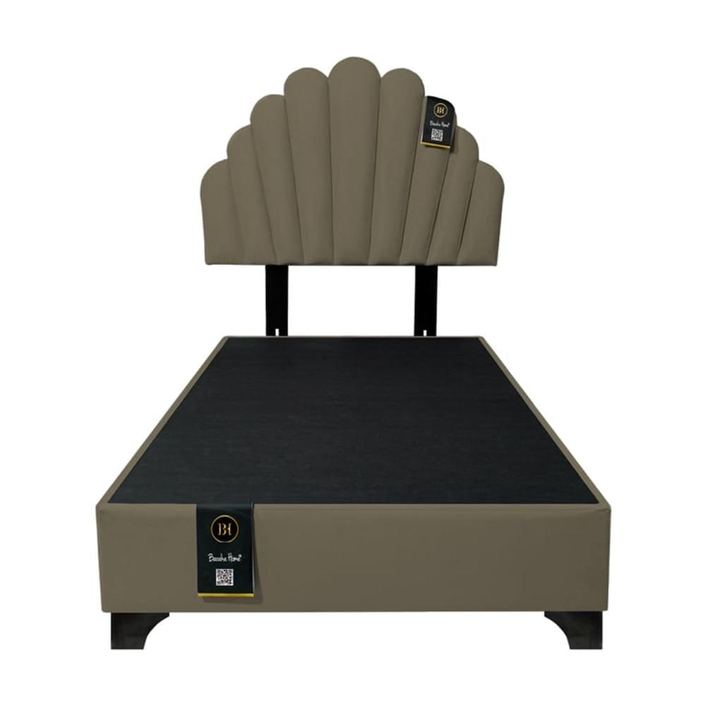 Dormitorio Afrodita + Cabecera patas ajustables 1.5 plz - Beige Oscuro