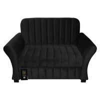 Sofá Cama Vancouver 1.5 Plz - Negro