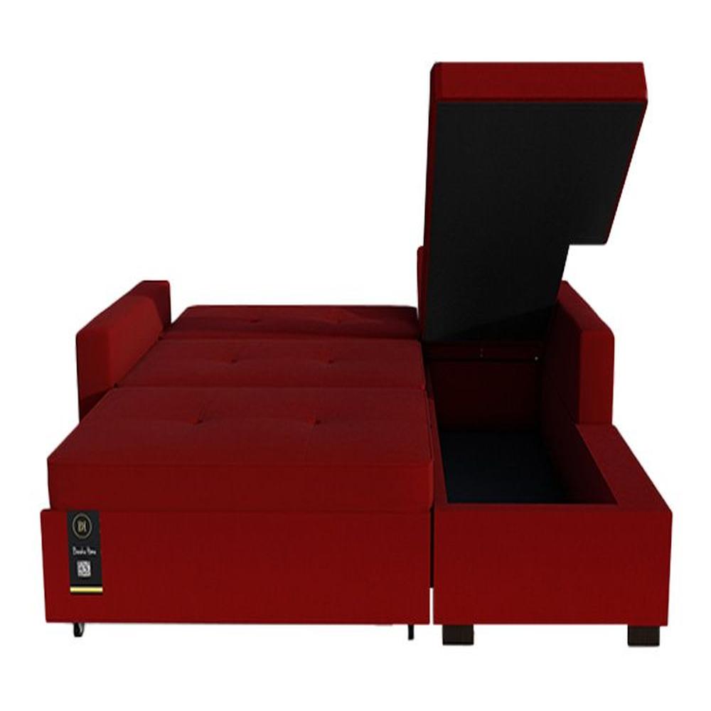 Sofá Cama Seccional Debar Derecho 3 Cuerpos - Rojo