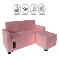 Sofá Cama Seccional Debar Derecho 3 Cuerpos - Palo Rosa