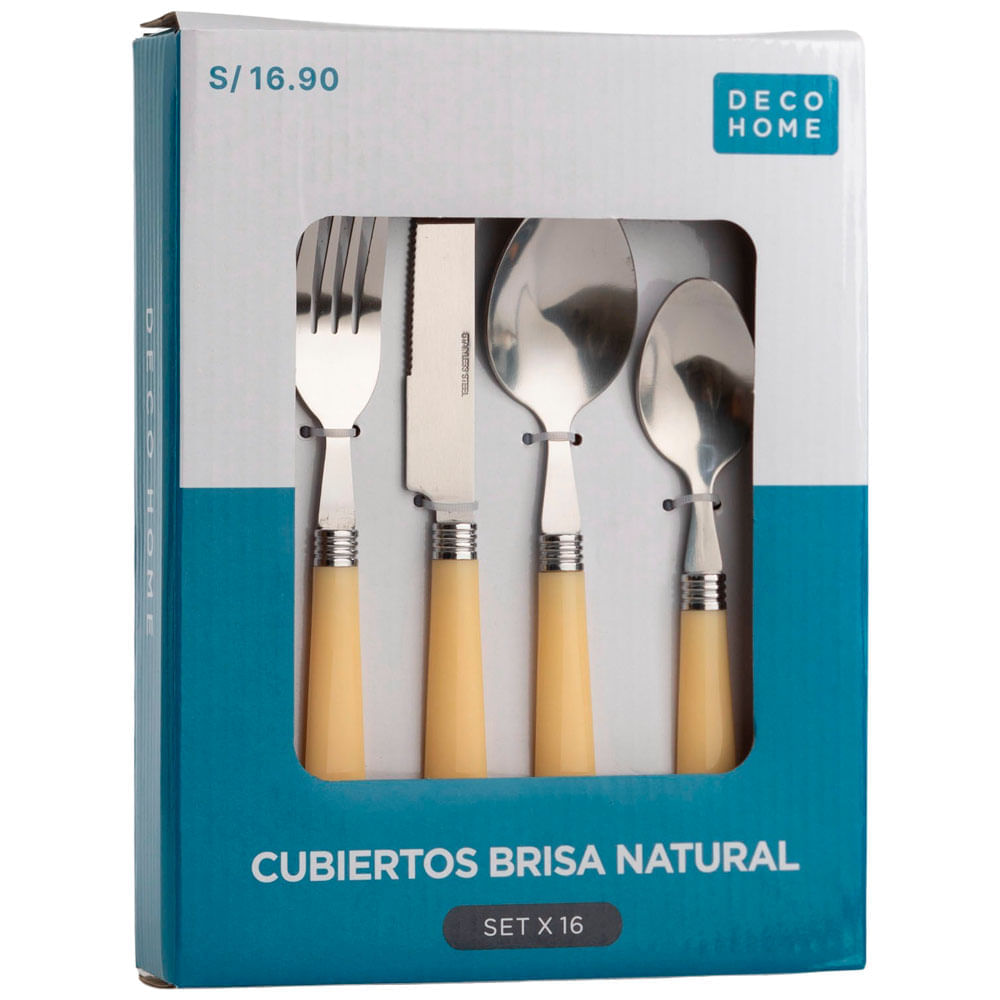 Set de Cubiertos DECO HOME Brisa Natural2 16pzas