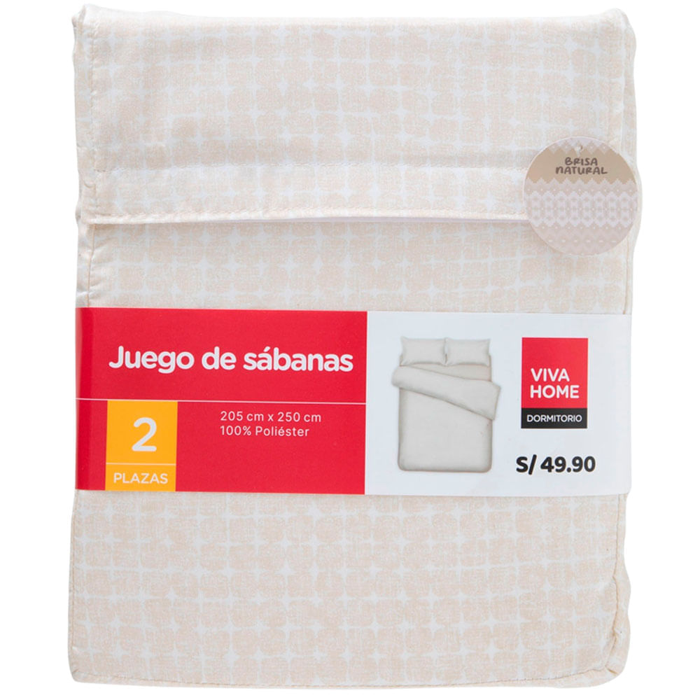 Sábanas VIVA HOME 2 Plazas Brisa Natural Dis1