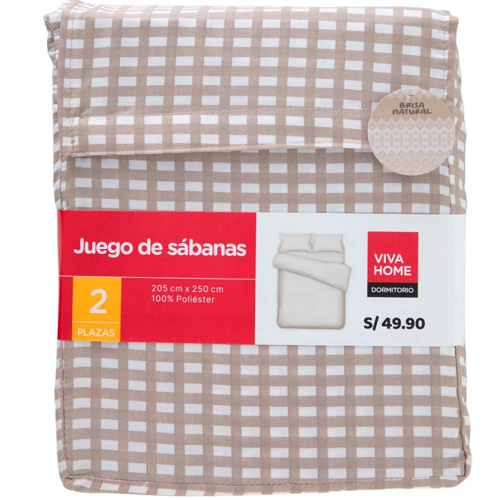 Sábanas VIVA HOME 2 Plazas Brisa Natural Dis2
