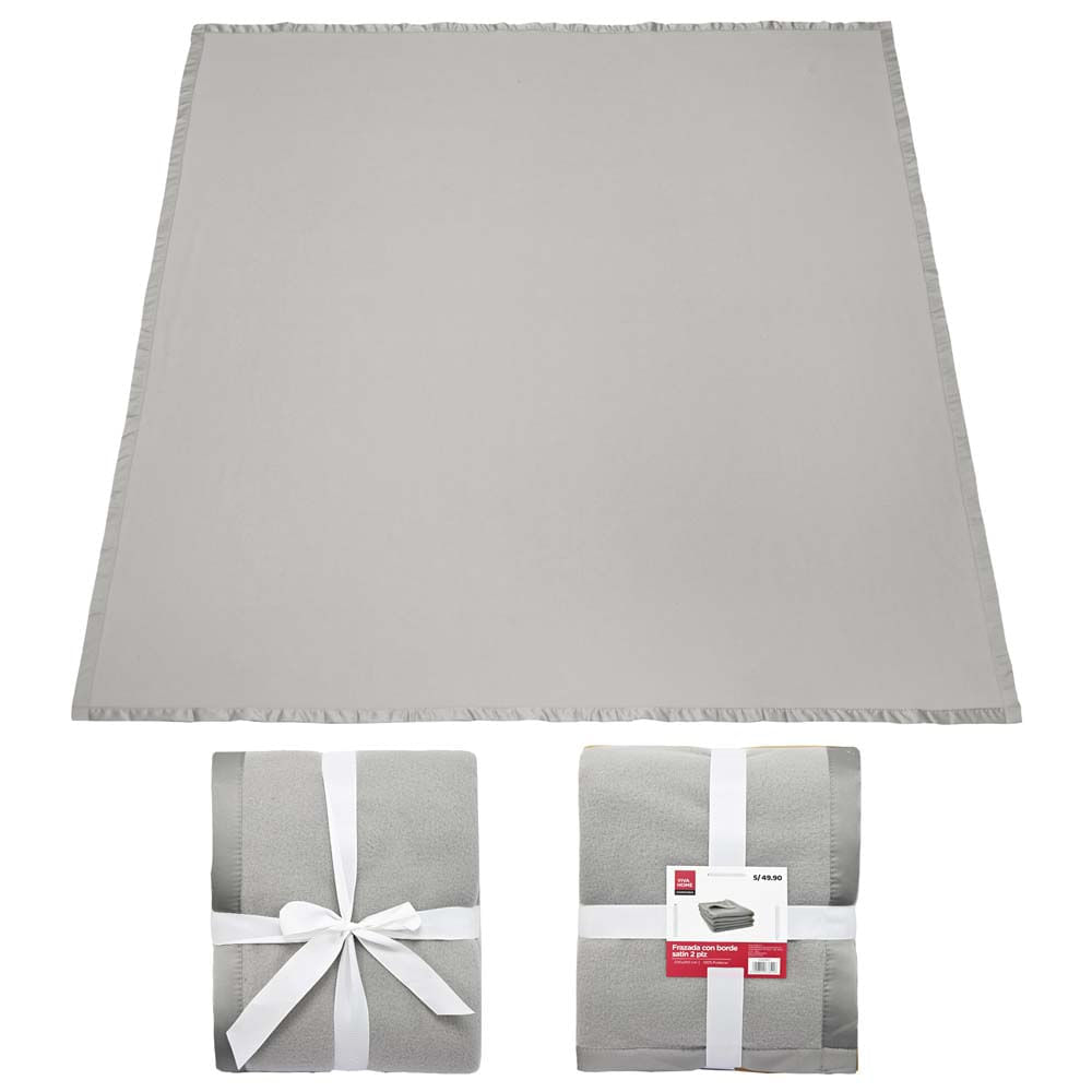 Frazada VIVA HOME Con Borde Satin 2 Plazas (Modelos Aleatorios)