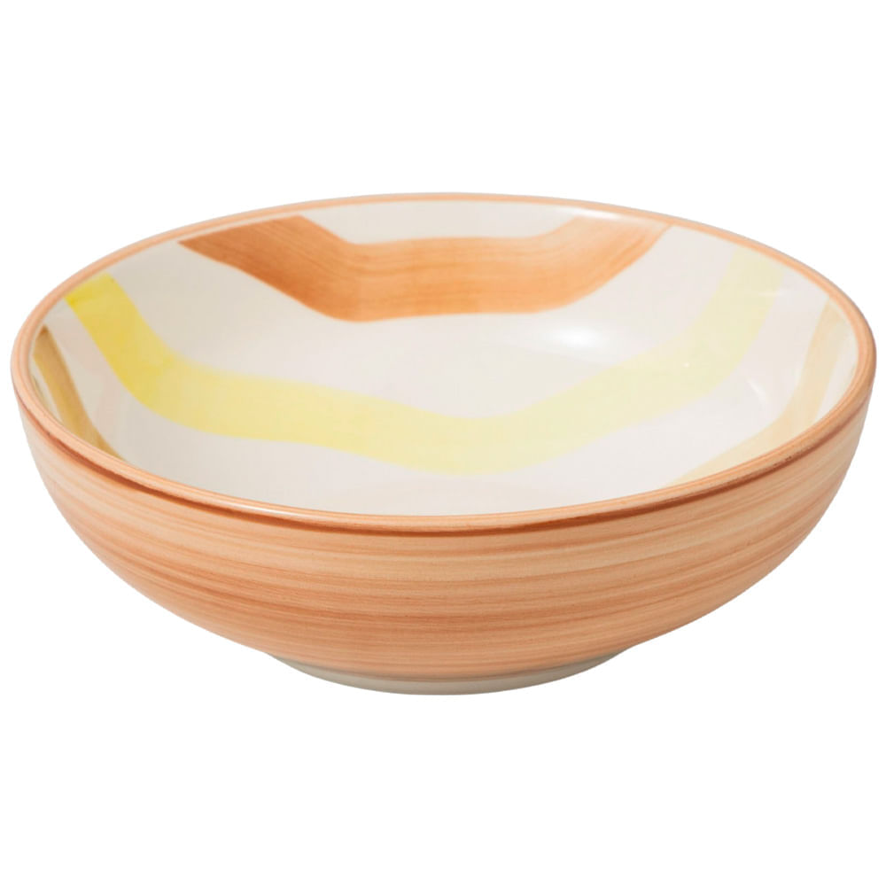 Plato Hondo DECO HOME Rayas Brisa Natural