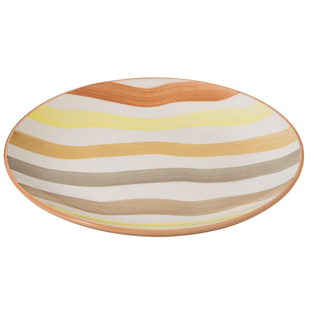 Plato de Entrada DECO HOME Rayas Brisa Natural