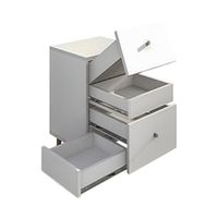 Velador Vintage con Cajon oculto Tolna - Blanco