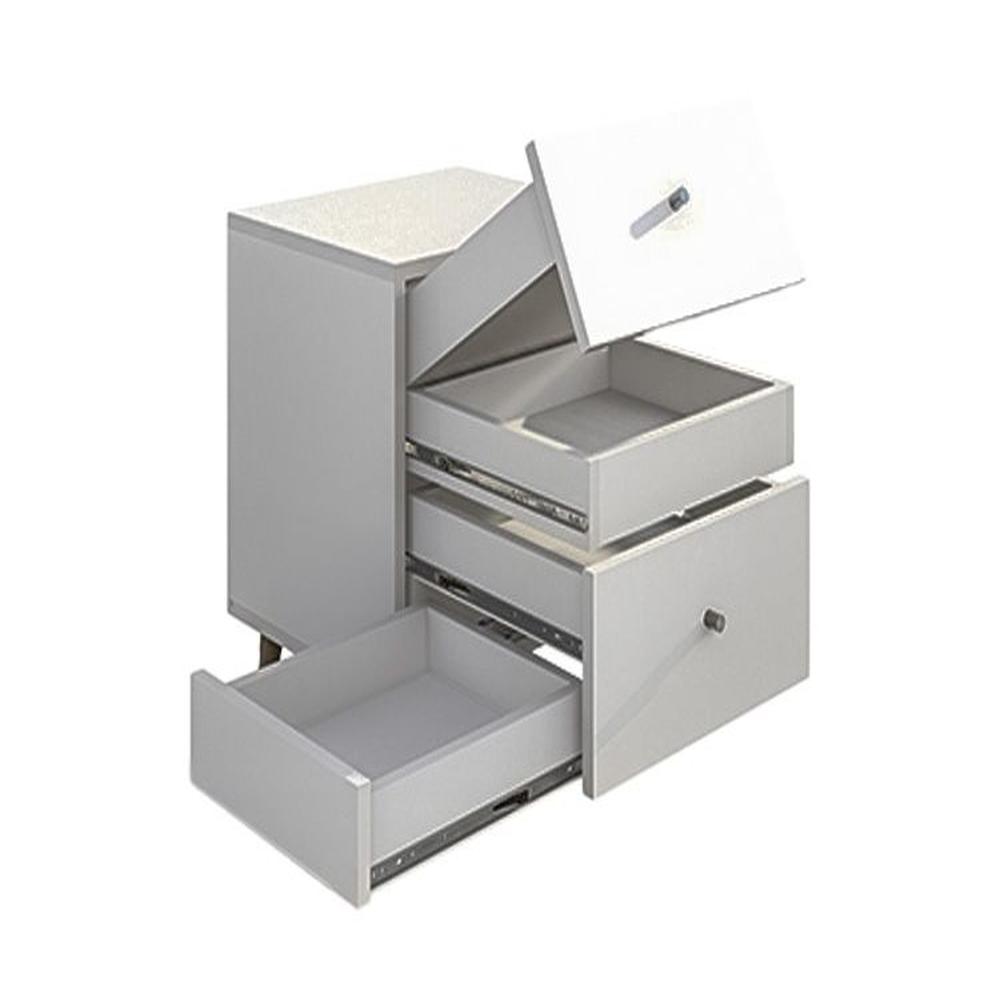 Velador Vintage con Cajon oculto Tolna - Blanco