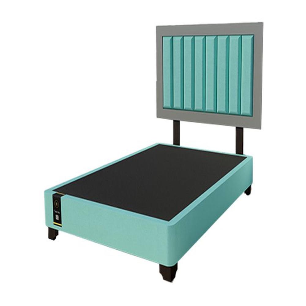 Dormitorio Lugo + Cabecera patas ajustables 2 plz - Jade y Gris Grafico