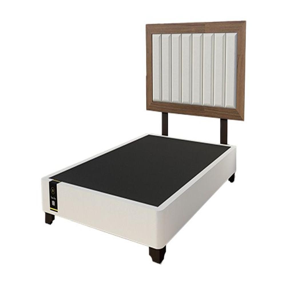 Dormitorio Lugo + Cabecera patas ajustables 2 plz - Gris Claro y Catania