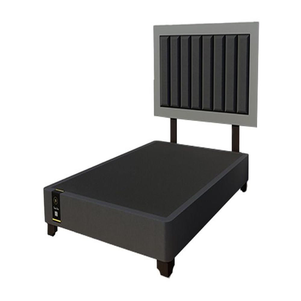 Dormitorio Lugo + Cabecera patas ajustables 2 plz - Negros y Gris Grafico