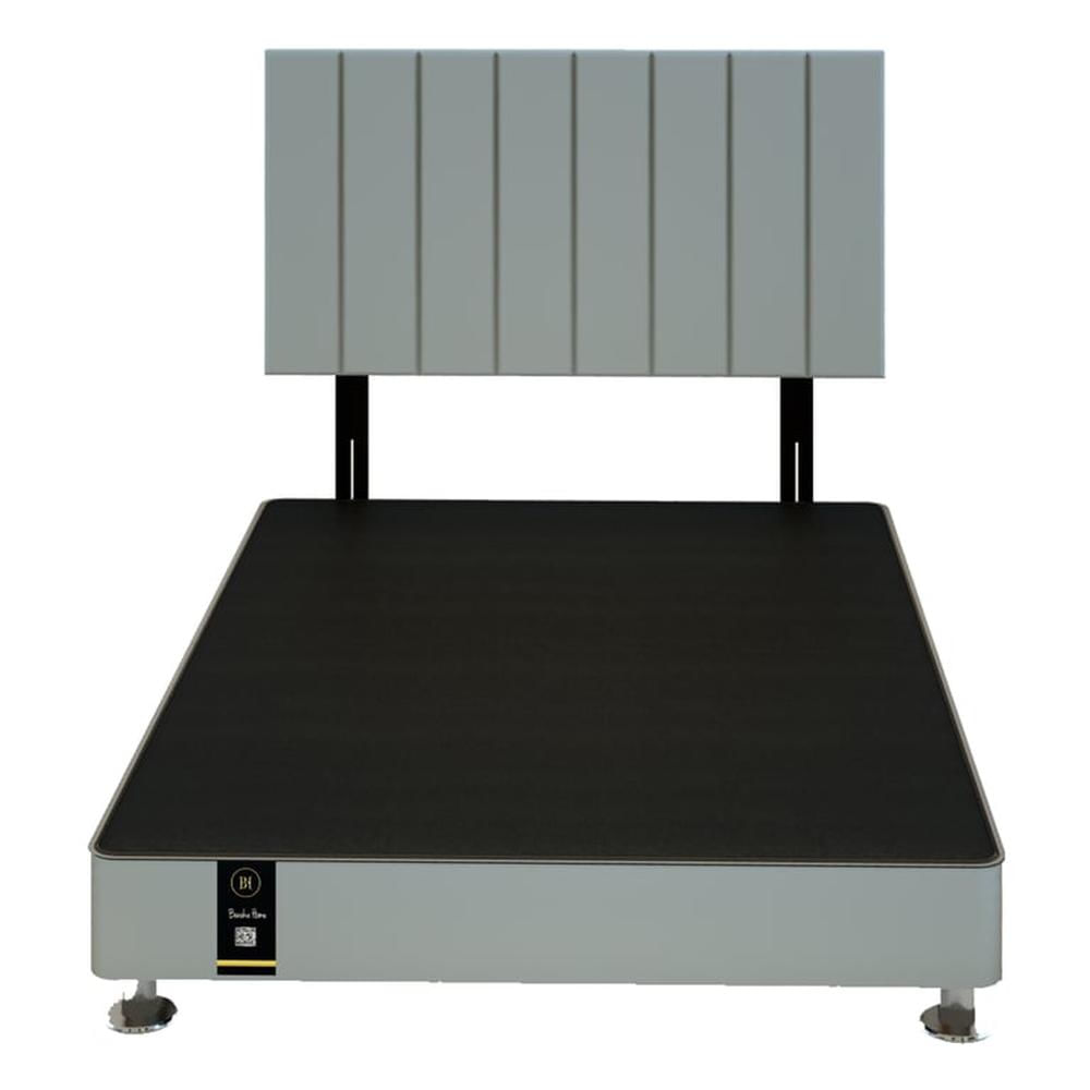 Dormitorio Linz 1.53 x 2.03 + Cabecera Neuss Pata Desmontable Queen - Gris Claro