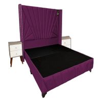 Dormitorio Lienz Queen + Cabecera + 2 Veladores - Purpura