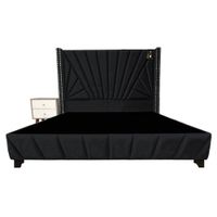 Dormitorio Lienz 1.5 Plz + Cabecera + 1 Velador - Negro
