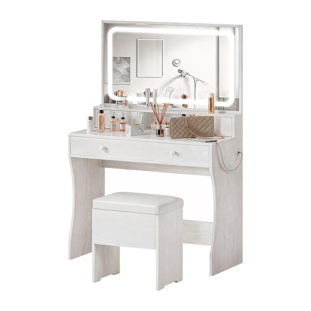 Tocador Joyero Trollanes con Espejo + Puff