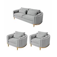 Juego de sala 3 1 1 Luxury Serris - Gris claro