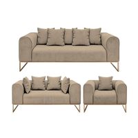 Juego de sala 3 2 1 Luxury Dolneni - Beige claro