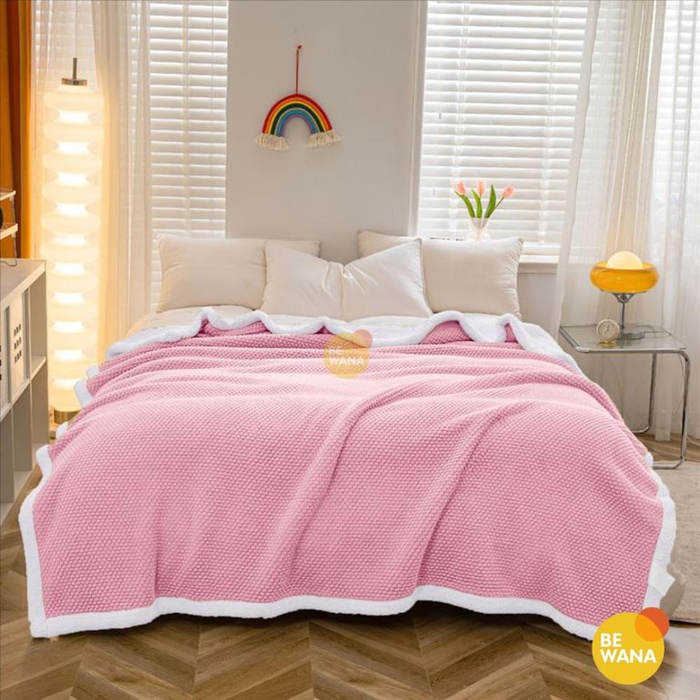 Manta Antialérgica Carnero Alto Relieve Lujo QUEEN PINK