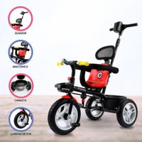 Triciclo Guiador para Niños «VOYAGE» Red