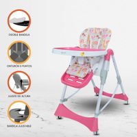 Silla de Comer Graduable para Bebé »LORI» Pink