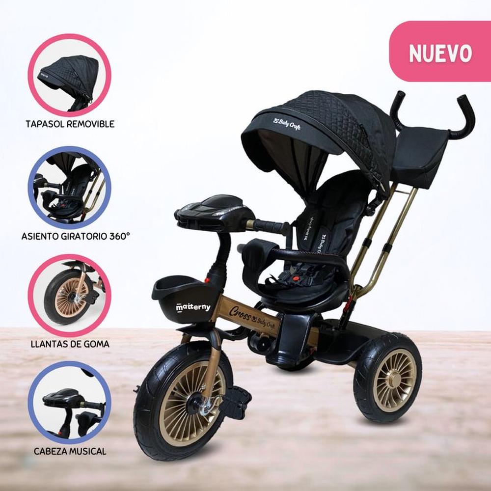 Triciclo Giratorio Voyage CROSS Black