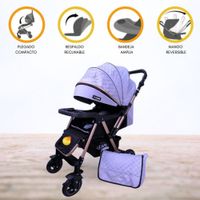 Coche Cuna Reversible de Aluminio «ZARAGOZA» Purple
