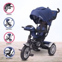 Triciclo Guiador Reversible para Niño «ZOE» Blue