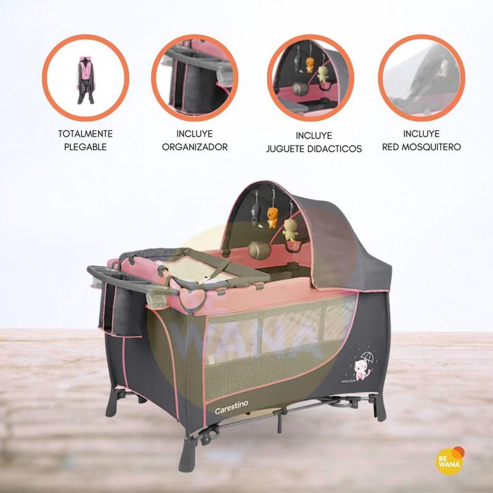 Cuna Corral Plegable para Bebé «MARSELLA» Pink