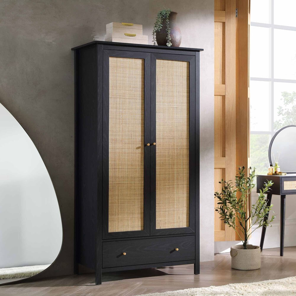 Ropero Vintage Mumnu Negro 2 Puertas R&R MUEBLES
