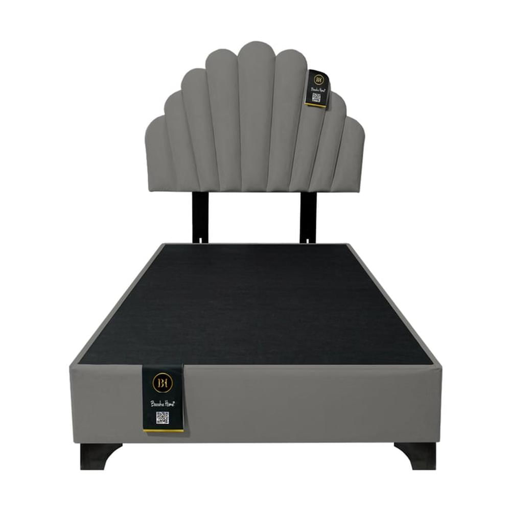 Dormitorio Afrodita + Cabecera patas ajustables 1.5 plz - Gris Oscuro