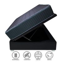 Cama Box Espacio Trento Dual Rest 1.5 plz - Negro